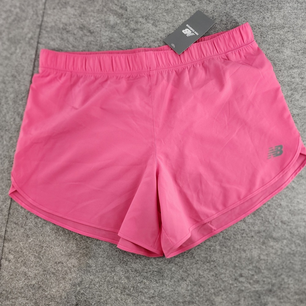 NWT New Balance Womens Core 5 Inch Running Shorts Pink WS51200 DAB Large